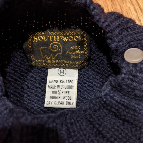 South Wool hand knitted artsy wool chunky sweater from Uruguay medium vintage - Picture 5 of 7